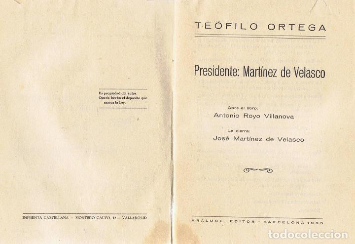Libros: PRESIDENTE: MART&Iacute;NEZ DE VELASCO - Ortega.  Te&oacute;filo - Foto 1