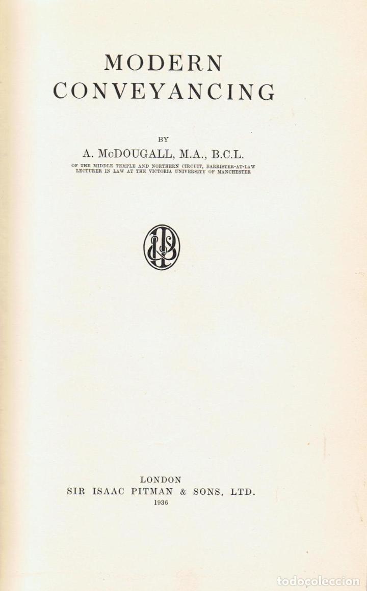 Libros: MODERN CONVEYANCING - McDougall. M.A., B.C.L.  A - Foto 1