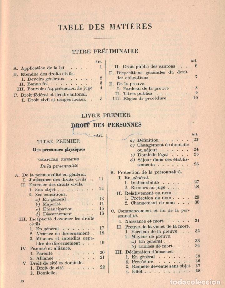 Libros: CODE CIVIL SUISSE - Code. - Foto 7