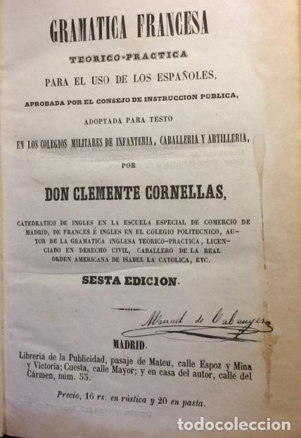 Libros: GRAM&Aacute;TICA FRANCESA TE&Oacute;RICO-PR&Aacute;CTICA PARA EL USO DE LOS ESPA&Ntilde;OLES - Cornellas.  Clemente - Foto 1
