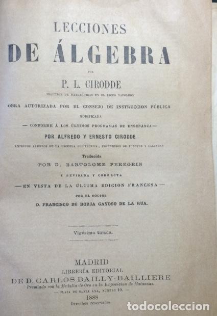Libros: LECCIONES DE &Aacute;LGEBRA. - Cirodde.  P. L., - Foto 1
