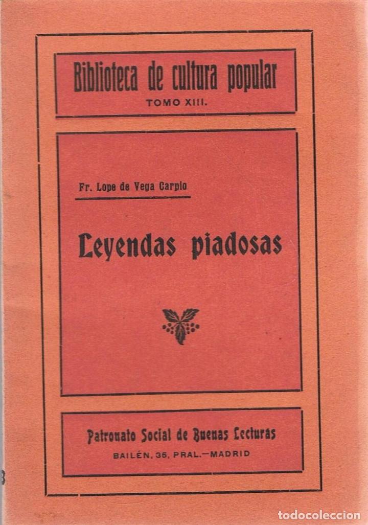 Libros: LEYENDAS PIADOSAS. - Vega Carpio.  Fr. Lope de, - Foto 1