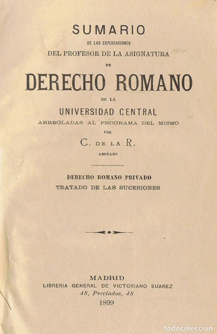 Libros: DERECHO ROMANO. 3 Tomos - C. de la R - Foto 1