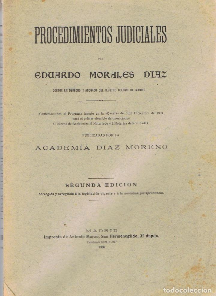 Libros: PROCEDIMIENTOS JUDICIALES - Morales D&iacute;az.  Eduardo - Foto 1