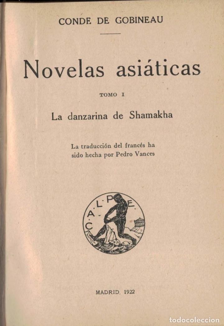 Libros: NOVELAS ASI&Aacute;TICAS. 3 Tomos.  - Gobineau.  Conde de, - Foto 1