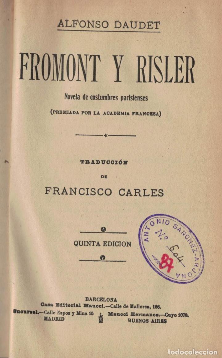 Libros: FROMONT Y RISLER. Novela de costumbres parisienses - Daudet.  Alfonso - Foto 1