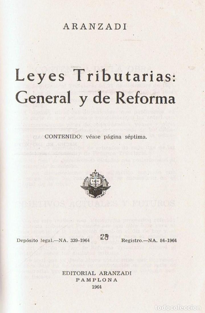 Libros: LEYES TRIBUTARIAS: GENERAL Y DE REFORMA - Aranzadi - Foto 1