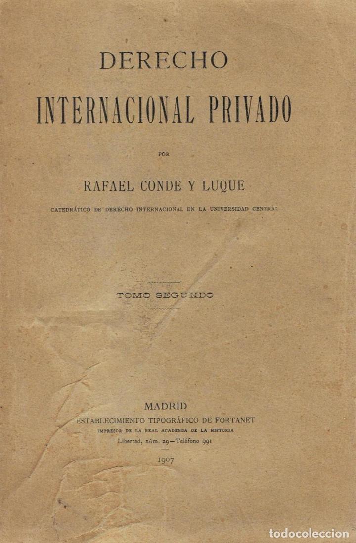 Libros: DERECHO INTERNACIONAL PRIVADO. Tomo 2&ordm; - Conde y Luque.  Rafael - Foto 1