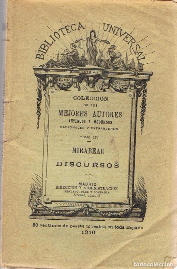 Libros: DISCURSOS - Mirabeau. - Foto 1