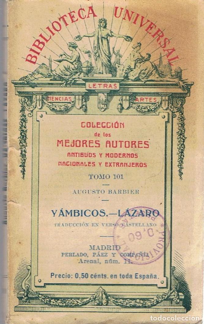 Libros: YAMBICOS * L&Aacute;ZARO. - Barbier.  Augusto, - Foto 1