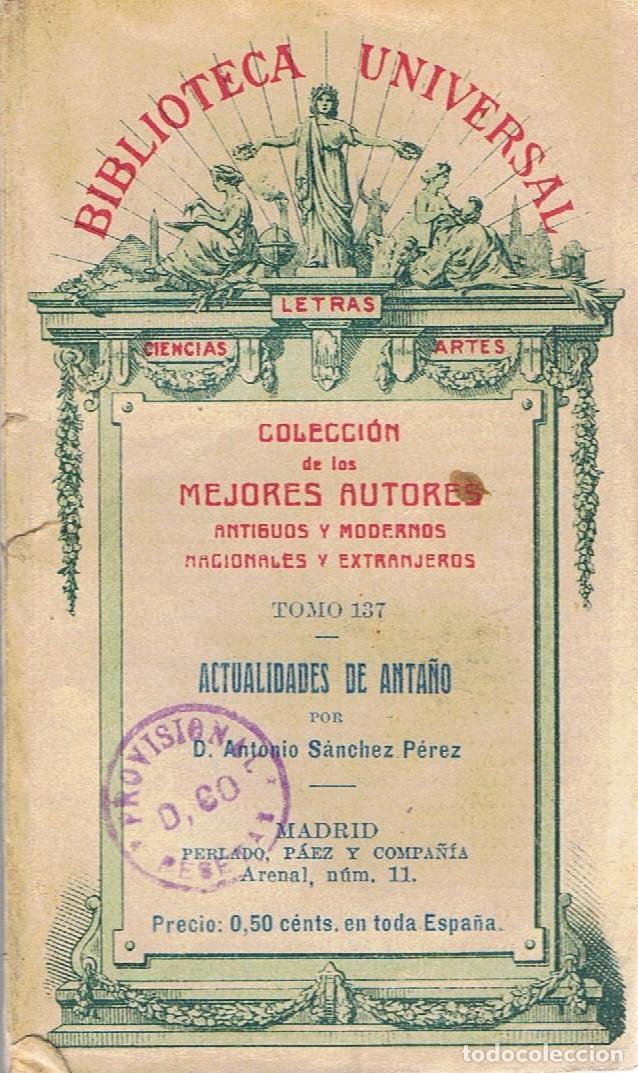 Libros: ACTUALIDADES DE ANTA&Ntilde;O - S&aacute;nchez P&eacute;rez.  Antonio - Foto 1