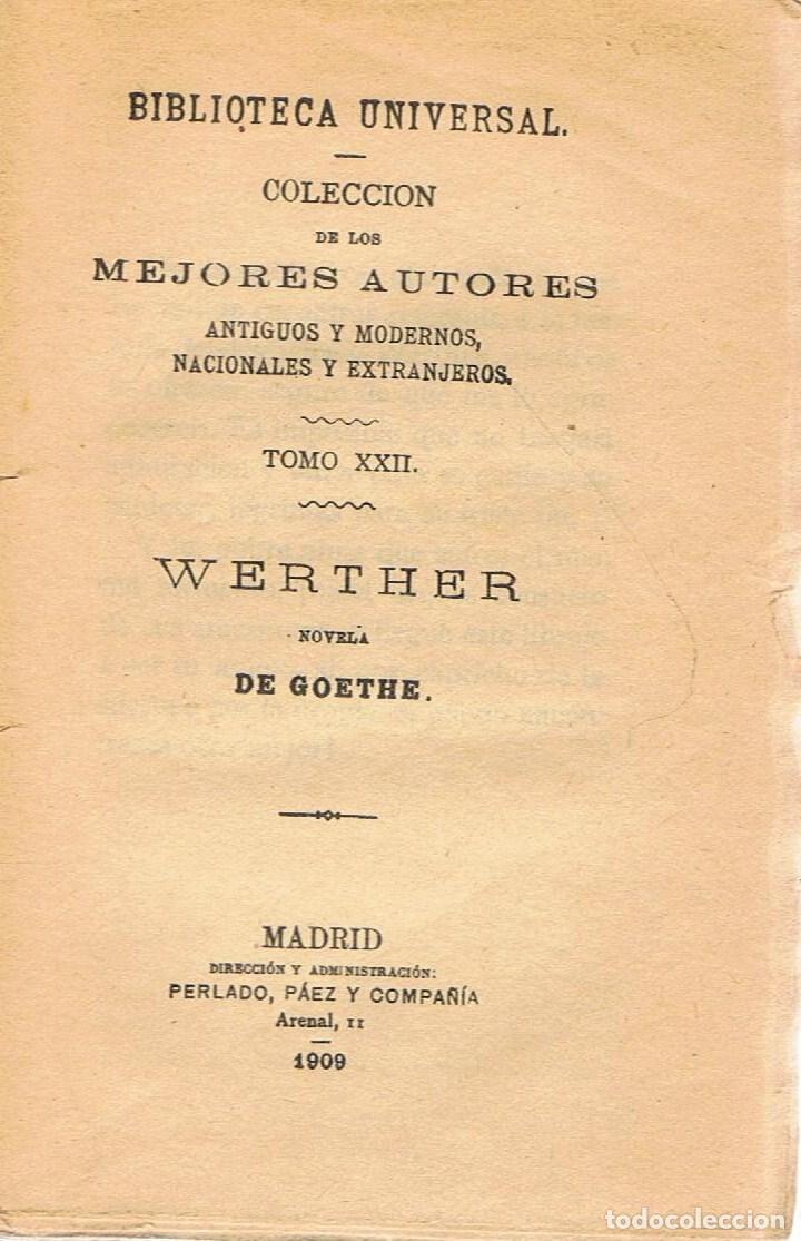 Libros: WERTHER - Goethe. - Foto 1