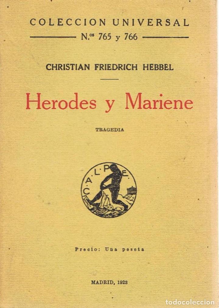 Libros: HERODES Y MARIENE.  - Friedrich Hebbel.  Christian - Foto 1