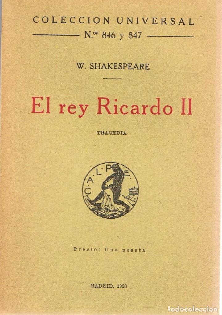 Libros: EL REY RICARDO II - Shakespeare.  W - Foto 1