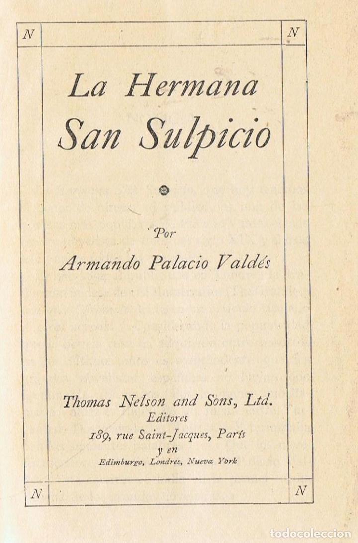 Libros: LA HERMANA SAN SULPICIO.  - Palacio Vald&eacute;s.  Armando - Foto 1
