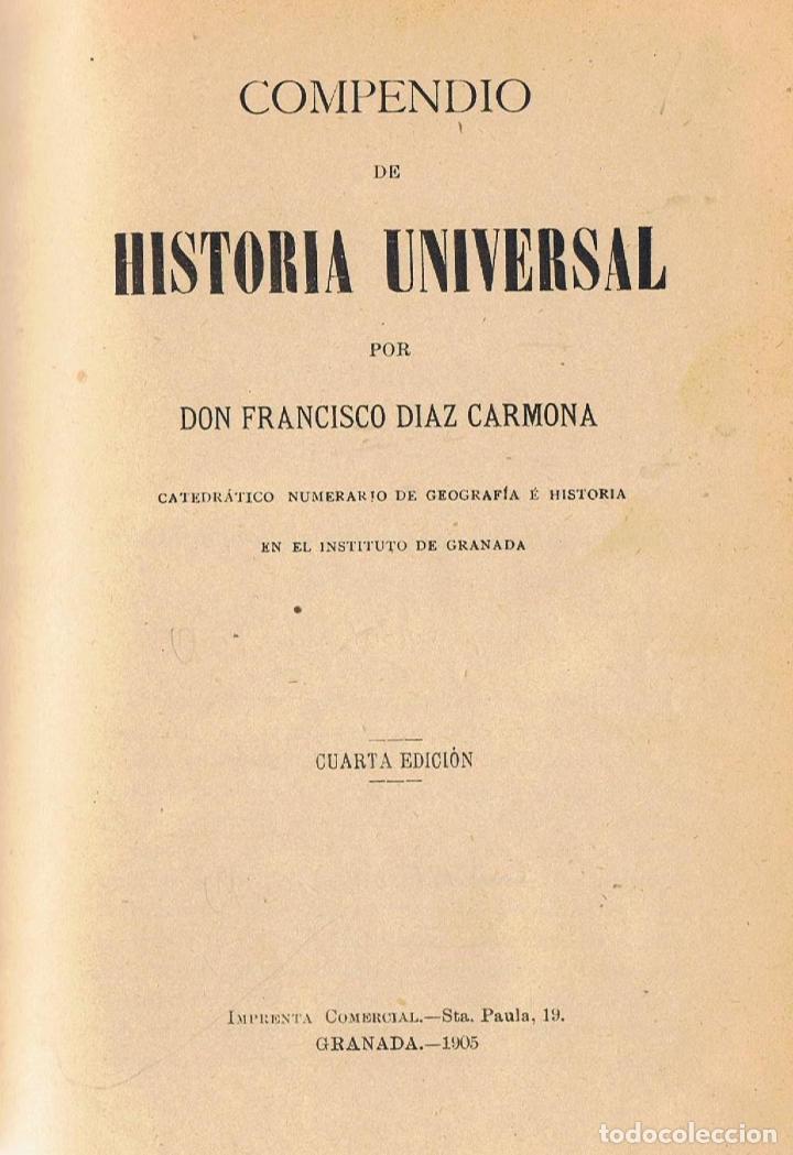 Libros: COMPENDIO DE HISTORIA UNIVERSAL - D&iacute;az Carmona.  Francisco - Foto 1