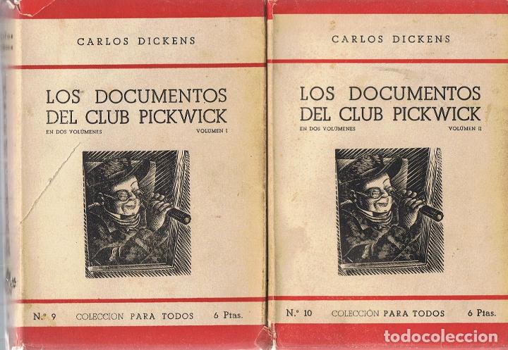 Libros: LOS DOCUMENTOS P&Oacute;STUMOS DEL CLUB PICKWICK.  2 Tomos - Dickens.  Carlos - Foto 1
