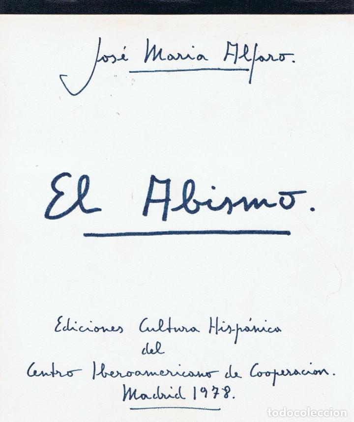 Libros: EL ABISMO - Alfaro.  Jos&eacute; Mar&iacute;a - Foto 2