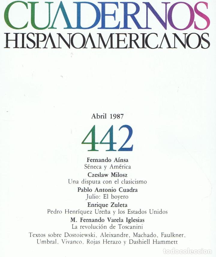 Libros: ABRIL 1987. N&ordm; 442 - Cuadernos Hispanoamericanos - Foto 1