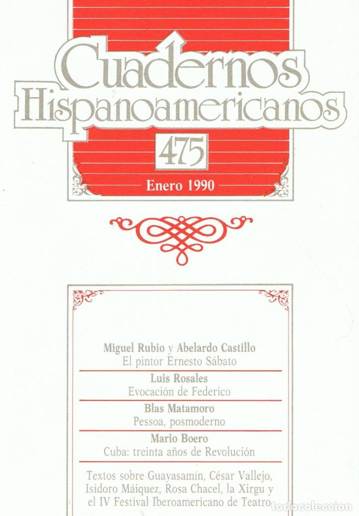 Libros: ENERO 1990. N&ordm; 475 - Cuadernos Hispanoamericanos - Foto 1