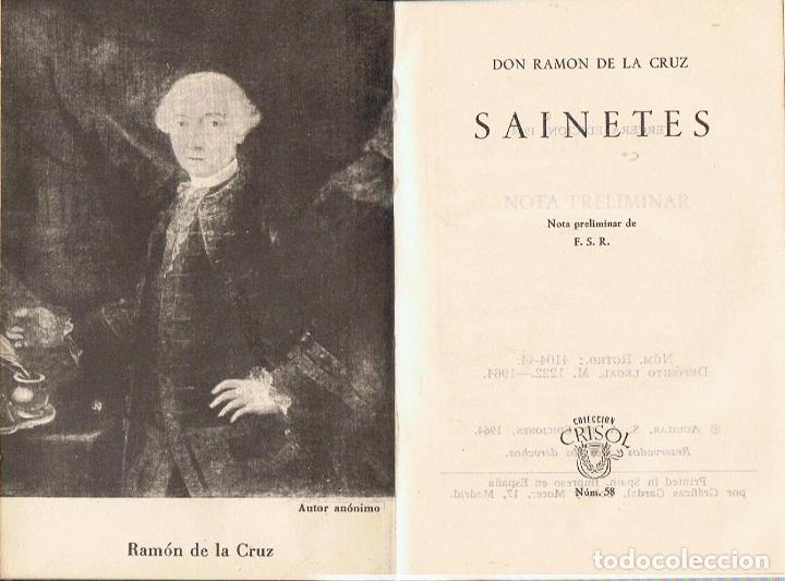 Libros: SAINETES. - La Cruz.  Ram&oacute;n de, - Foto 1