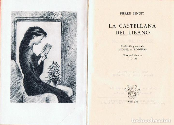 Libros: LA CASTELLANA DEL L&Iacute;BANO - Benoit.  Pierre, - Foto 1