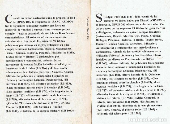 Libros: OPUS 100 * OPUS 200. 2 Vols - Asimov.  Isaac - Foto 2