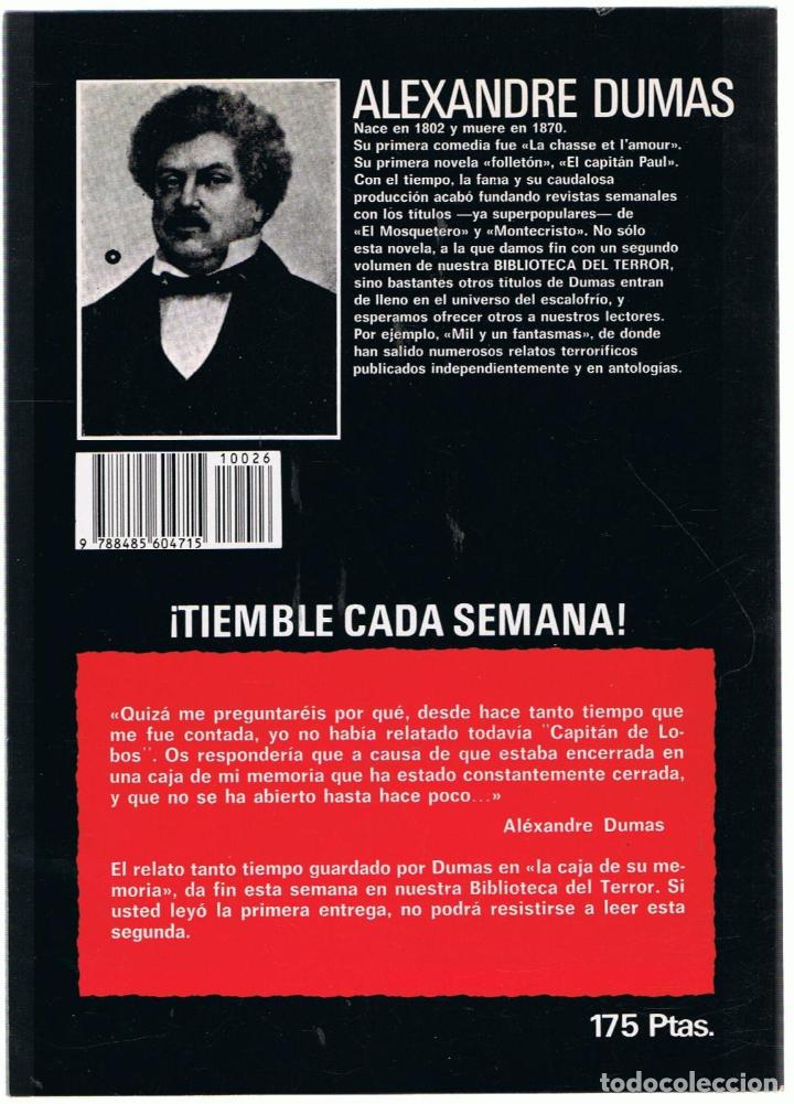 Libros: CAPITAN DE LOBOS. 2 Tomos. Bibl. del Terror, n&ordm; 25-26 - Dumas.  Al&eacute;xandre - Foto 3