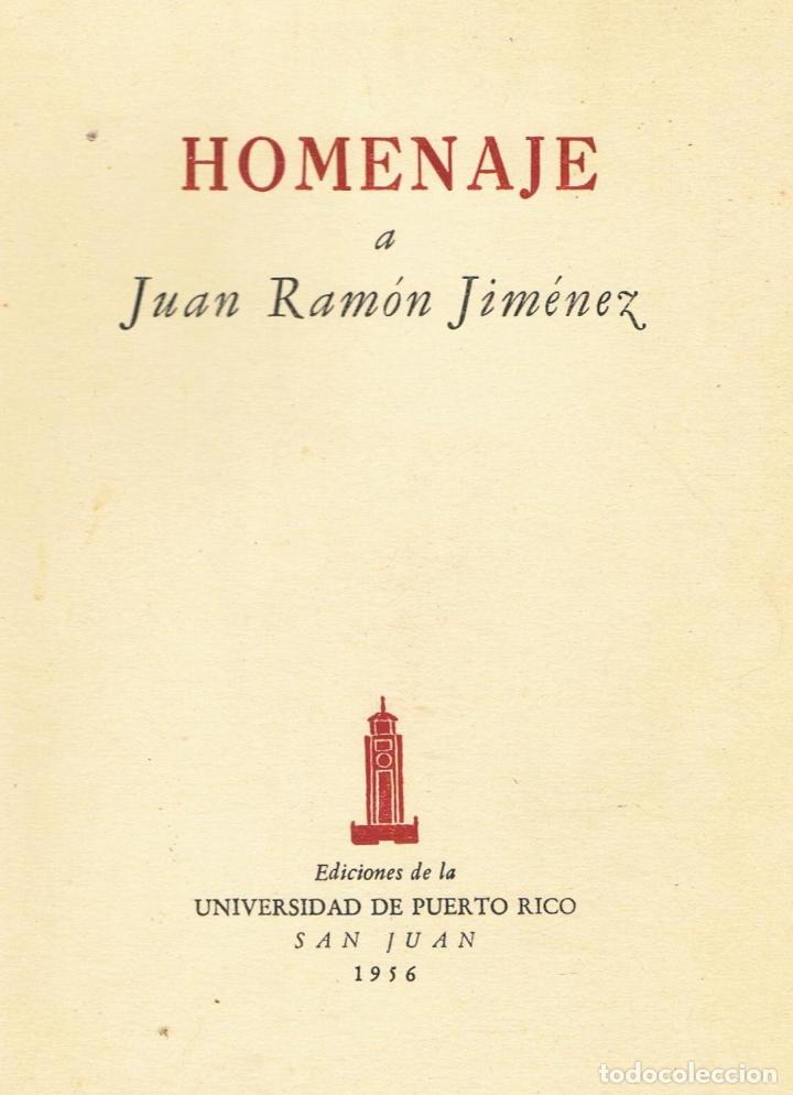 Libros: HOMENAJE A JUAN RAM&Oacute;N JIM&Eacute;NEZ - Jimenez. - Foto 1