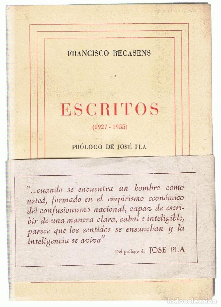 Libros: ESCRITOS (1927 &ndash; 1955)  - Recasens.  Francisco - Foto 1