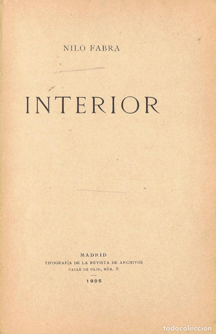 Libros: INTERIOR. Poes&iacute;as - Fabra.  Nilo, - Foto 1