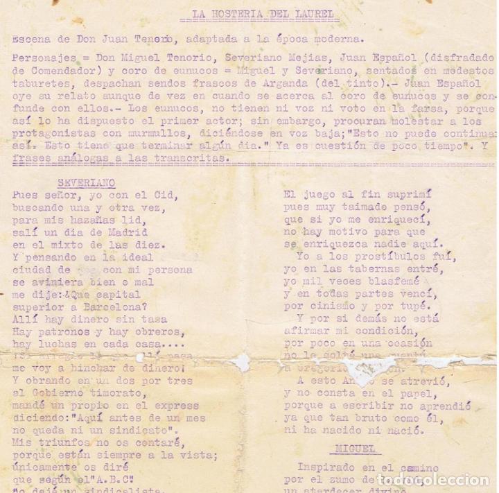 Libros: LA HOSTER&Iacute;A DEL LAUREL. Escena de Don Juan Tenorio, adaptada a la &eacute;poca moderna (se refiere a la dic