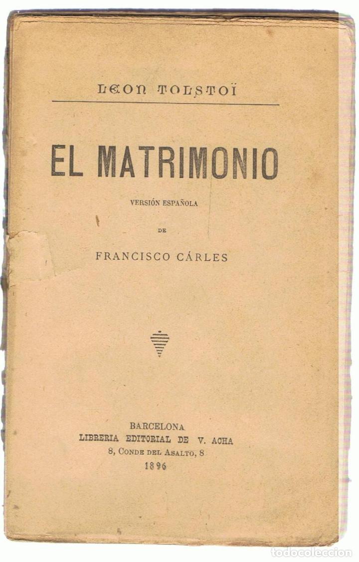 Libros: EL MATRIMONIO. - Tolstoi.  Le&oacute;n, - Foto 1