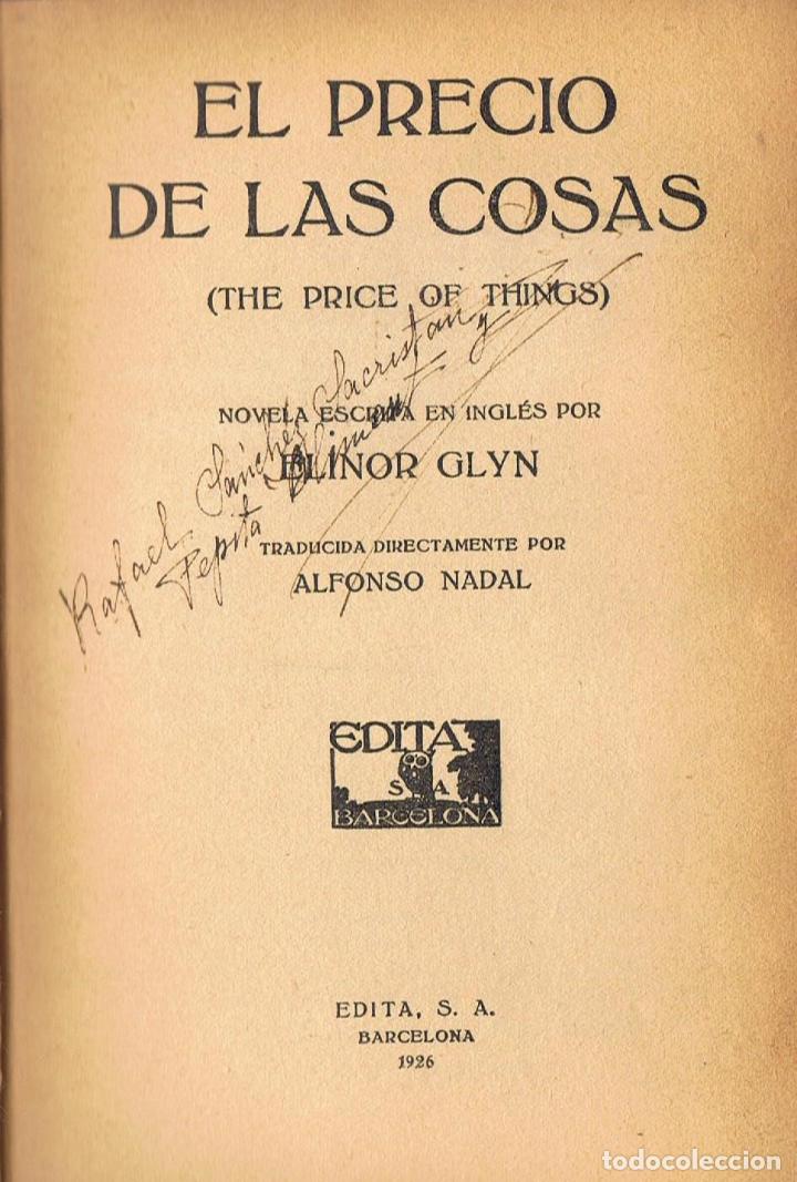 Libros: EL PRECIO DE LAS COSAS. - Glyn.  Elinor, - Foto 1