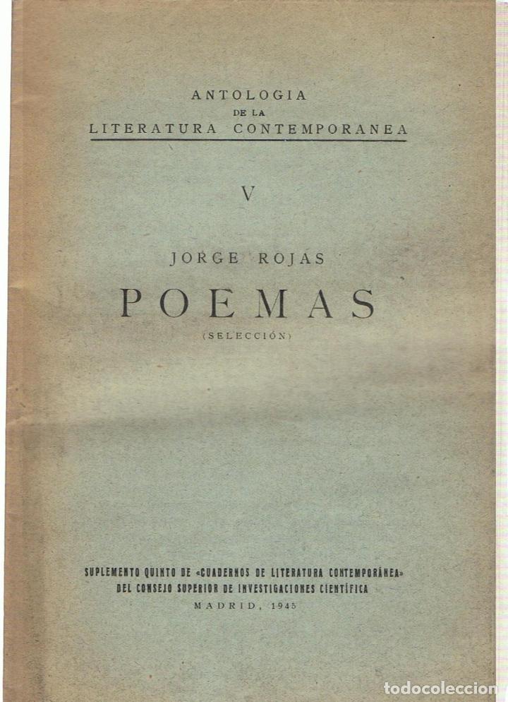 Libros: POEMAS (Selecci&oacute;n).  - Rojas.  Jorge - Foto 1