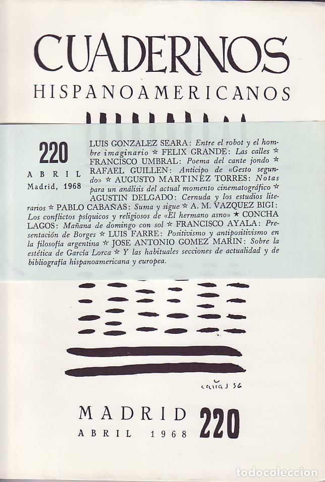 Libros: CUADERNOS HISPANOAMERICANOS N&ordm; 220. - Rosales, Luis. ( Director ). - Foto 1