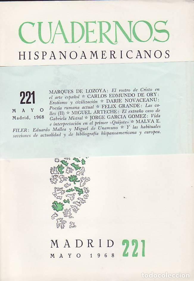 Libros: CUADERNOS HISPANOAMERICANOS N&ordm; 221. - Rosales, Luis. ( Director ). - Foto 1