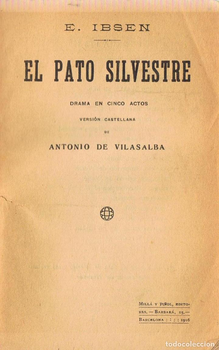 Libros: EL PATO SILVESTRE. Drama en cinco actos - Ibsen.  E., - Foto 1
