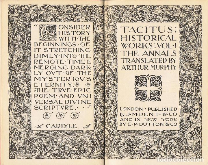 Libros: THE ANNALS. HISTORICAL WORKS. 2 Tomos - Tacitus. - Foto 1