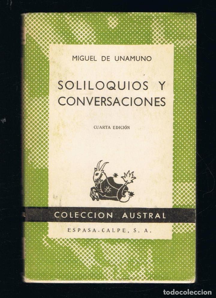 Libros: SOLILOQUIOS Y CONVERSACIONES. - Unamuno.  Miguel de - Foto 1