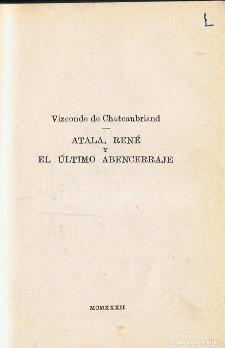 Libros: ATALA, REN&Eacute; Y EL &Uacute;LTIMO ABENCERRAJE - Foto 1