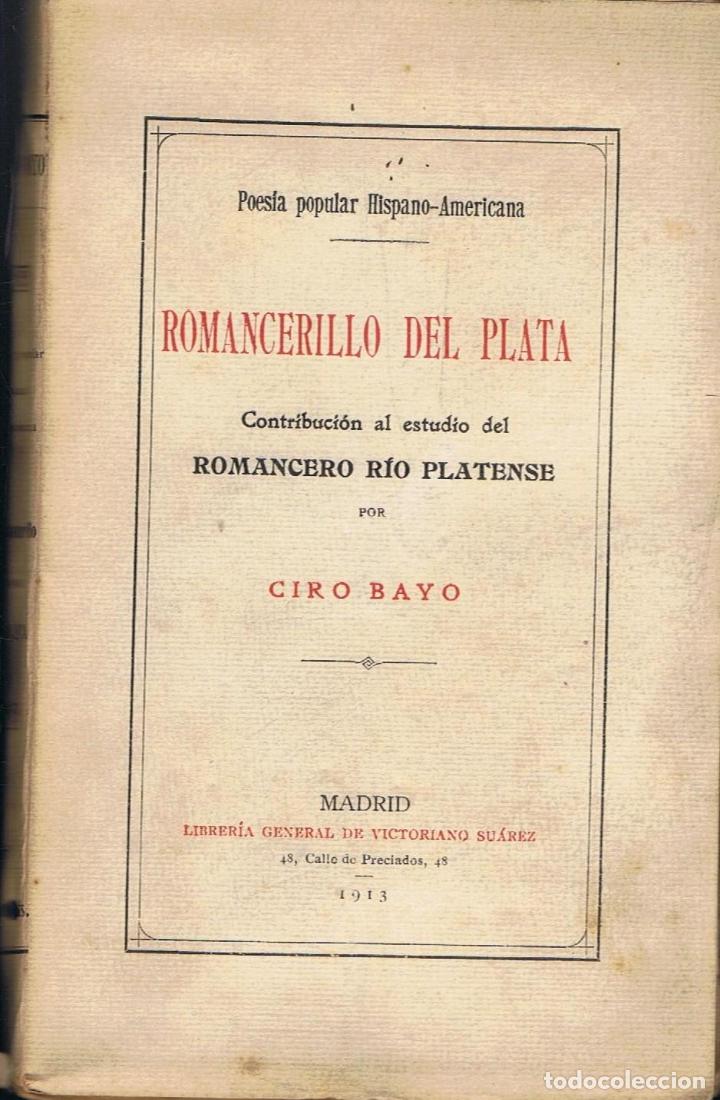 Libros: ROMANCERILLO DEL PLATA. Contribuci&oacute;n al estudio del Romancero R&iacute;o Platense. - Foto 1