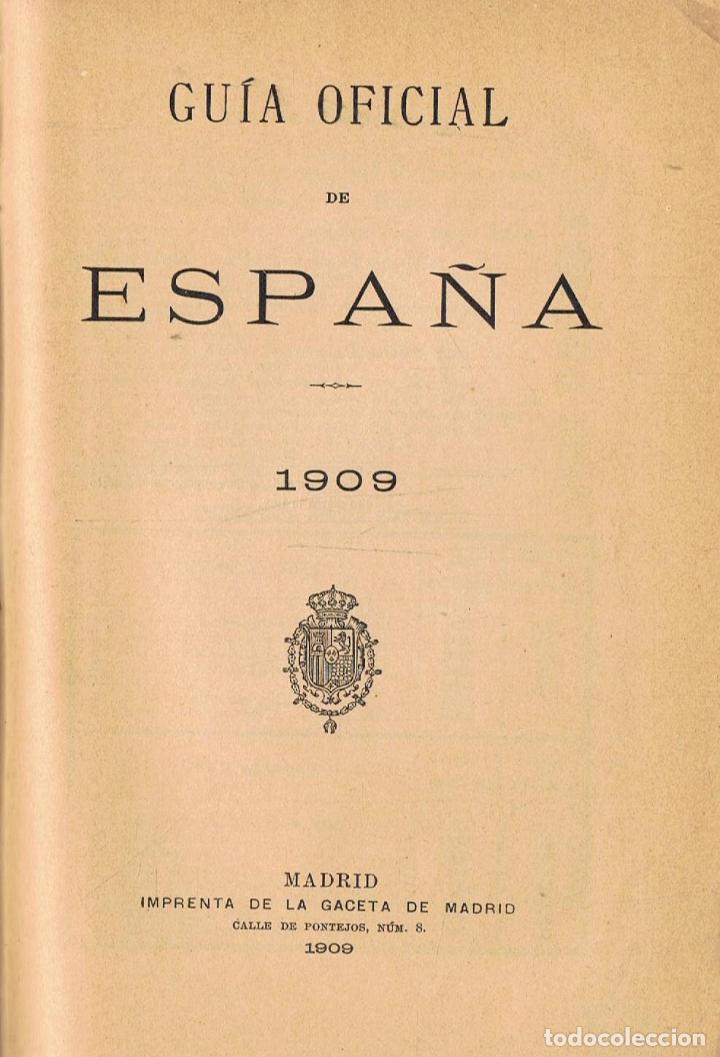 Libros: GU&Iacute;A OFICIAL DE ESPA&Ntilde;A 1909. - Foto 1