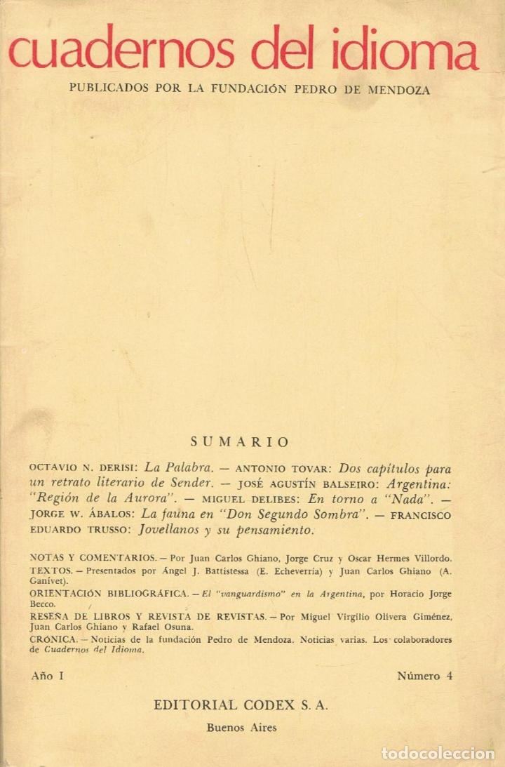 Libros: CUADERNOS DEL IDIOMA. A&ntilde;o I. N&uacute;m. 4. - Foto 1
