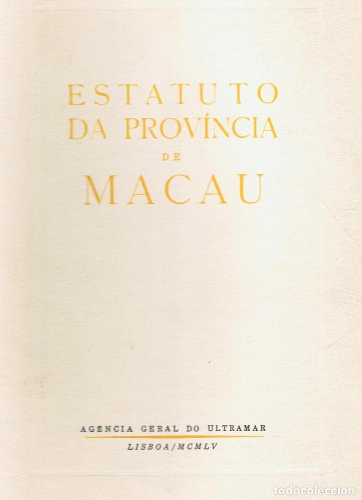 Libros: ESTATUTO DA PROVINCIA DE MACAU - Foto 1