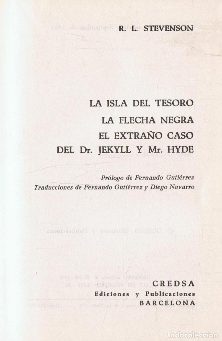 Libros: LA ISLA DEL TESORO * LA FLECHA NEGRA * EL EXTRA&Ntilde;O CASO DEL Dr. JEKYLL Y Mr. HYDE - Foto 1