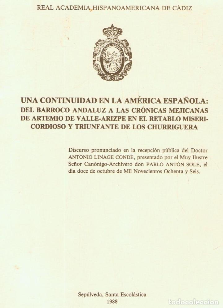 Libros: UNA CONTINUIDAD EN LA AM&Eacute;RICA ESPA&Ntilde;OLA: DEL BARROCO ANDALUZ A LAS CR&Oacute;NICAS MEJICANAS DE ARTEMIO DE V