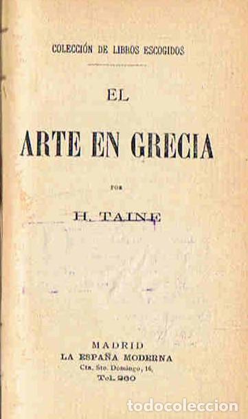 Libros: EL ARTE EN GRECIA. - Taine. H. - Foto 1