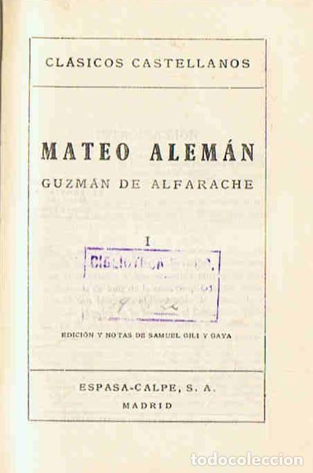 Libros: GUZMAN DE ALFARACHE. Tomo I ( de 5) - Alem&aacute;n. Mateo, - Foto 1