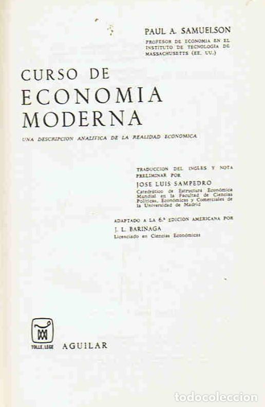 Libros: CURSO DE ECONOM&Iacute;A MODERNA. - Samuelson.  Paul A. - Foto 1